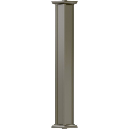 Ekena Millwork 6" x 10' Endura-Aluminum Acadian Style Column, Square Shaft (Load-Bearing 24,000 lbs) Non-Tapered EA0610ENPSGACAC